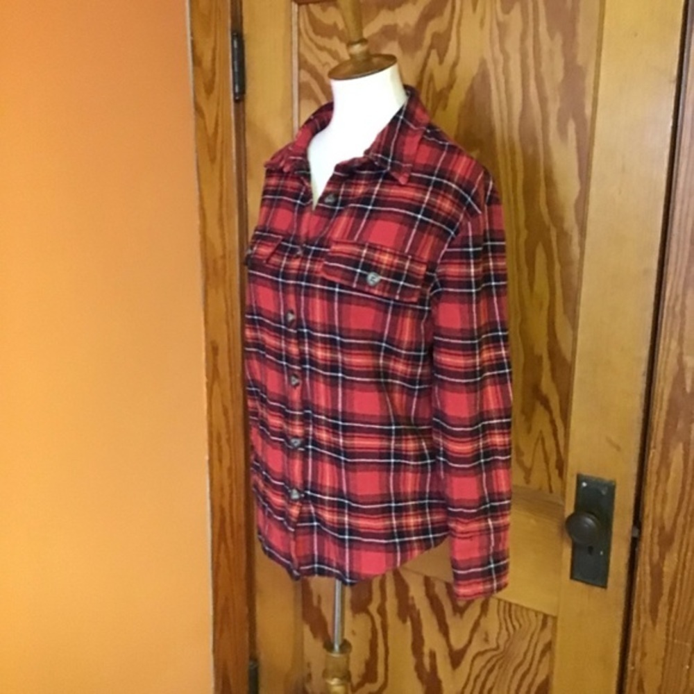 Nasty Gal Red Plaid Flannel Shirt Button Down Grunge Casual Top - Picture 8 of 10